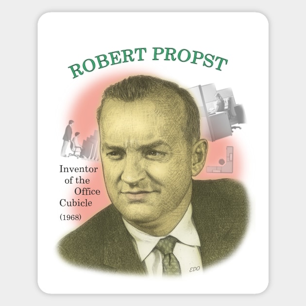 Robert Propst, Inventor of the Office Cubicle Sticker by eedeeo